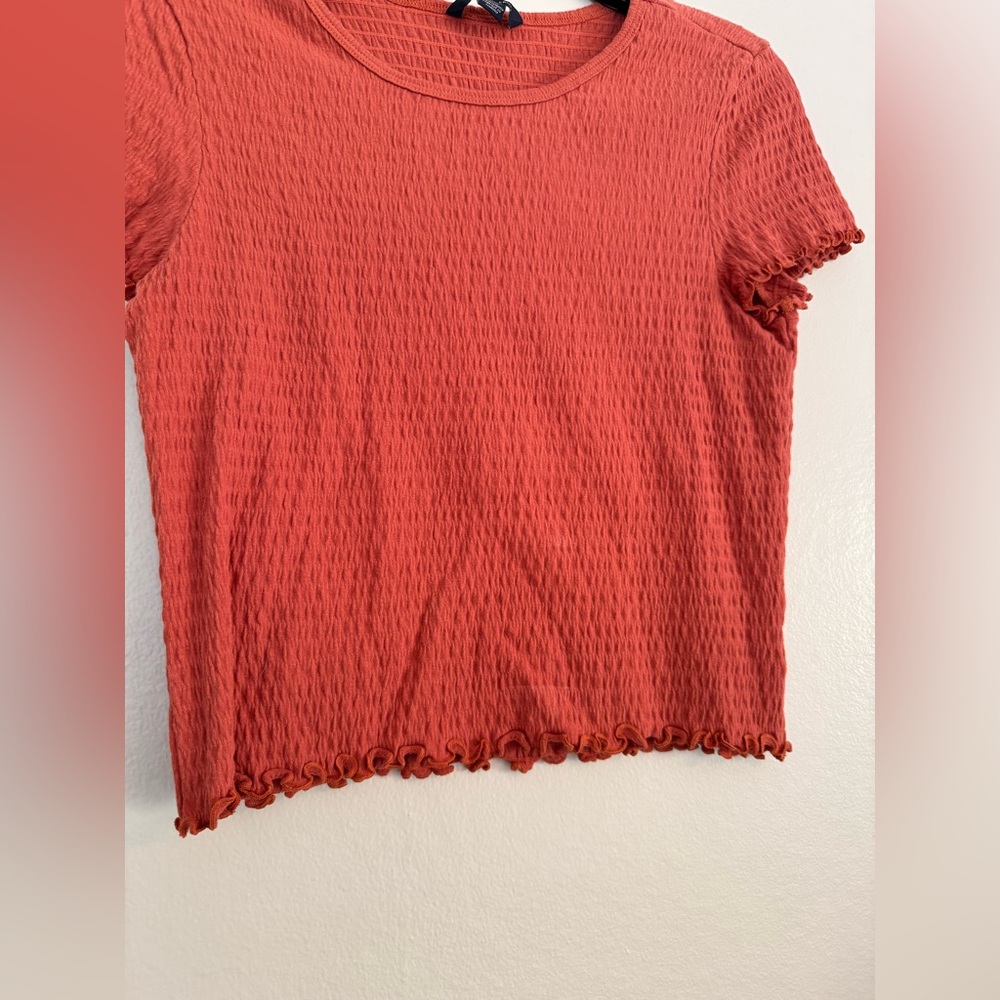 American Eagle Crinkle Short Sleeve Top - Size Medium - Picture 2 of 5